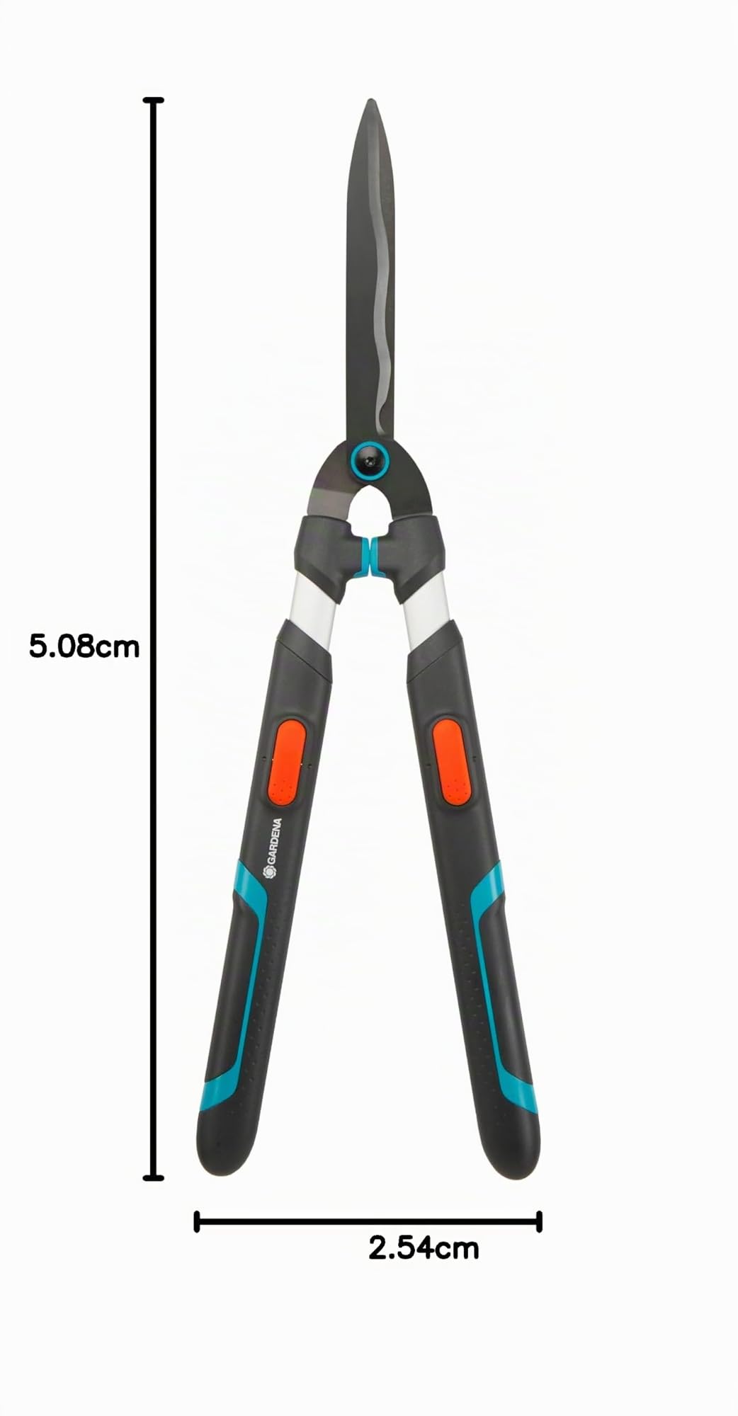 Gardena Cortasetos TeleCut, Ligera Tijera de podar para Cortar los setos más Altos, 23 cm, Brazos de Palanca con Sistema telescópico, empuñaduras ergonómicas de Aluminio (12304-20)
