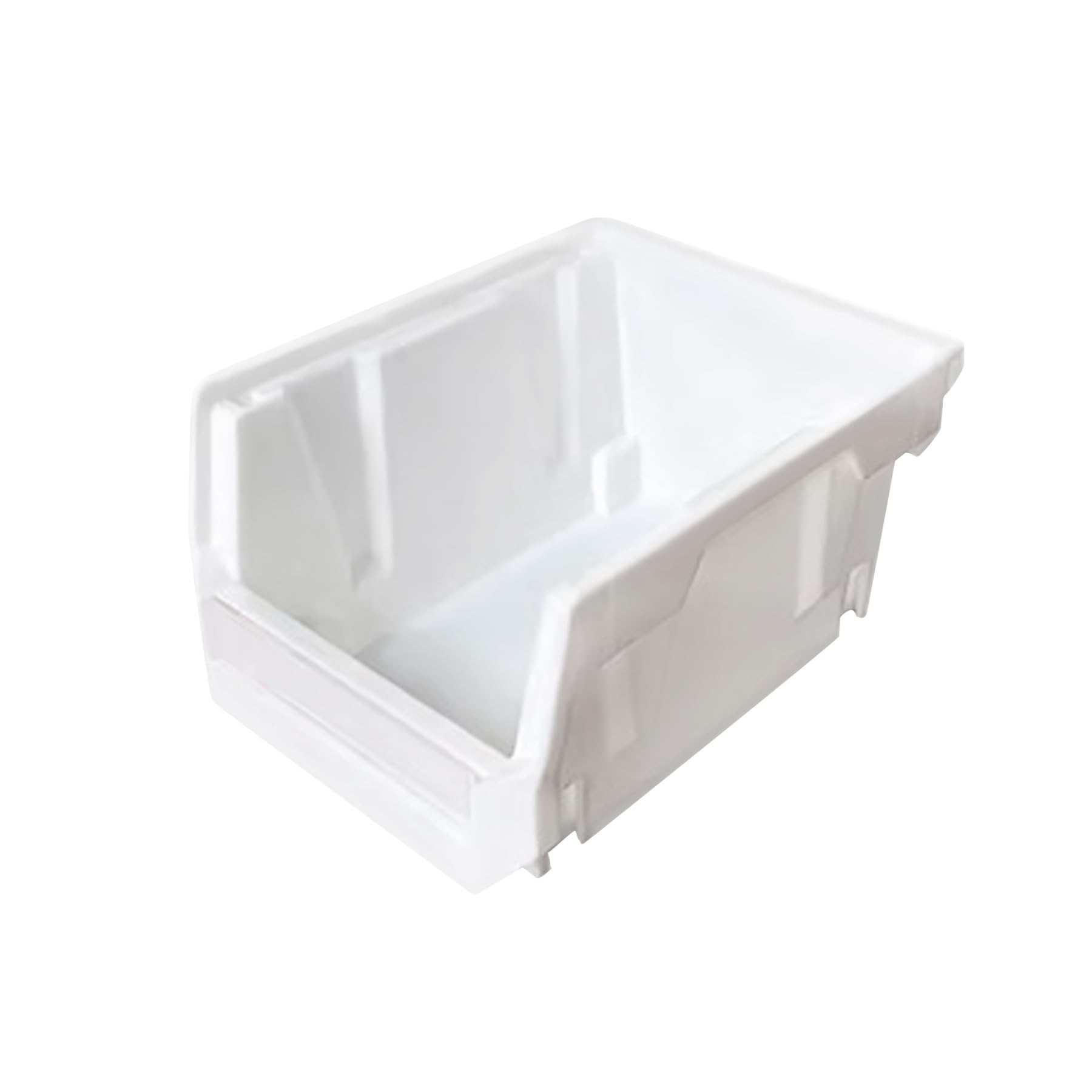 Contenitori industriali impilabili con cassetti antiscivolo e base resistente agli urti, sistema di organizzazione per officina CNC, confezione da 24 pezzi, colore bianco, 13,5 cm L x 10,4