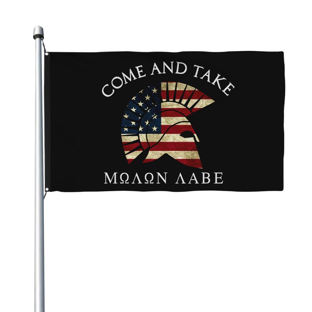 Aihccy Come And Take Molon Labe Flag with Brass Grommets Size - 3x5Ft