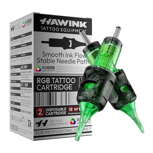 HAWINK Agujas Tatuaje Kit para Maquina de Tatuar #12 Estándar 50 uds.