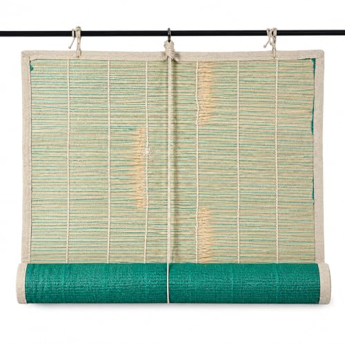 Image of GoKoo Bamboo Curtains for Outdoor - W 3 ft x H 4 ft Roll Up Blinds | Rope Mechanism Shade for Rain, Sunlight, Dust & Cold Air Protection for Balcony, Window, Door, Hotel & Restaurant (Handmade)