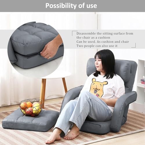 Sillón plegable ajustable gris miniatura 4