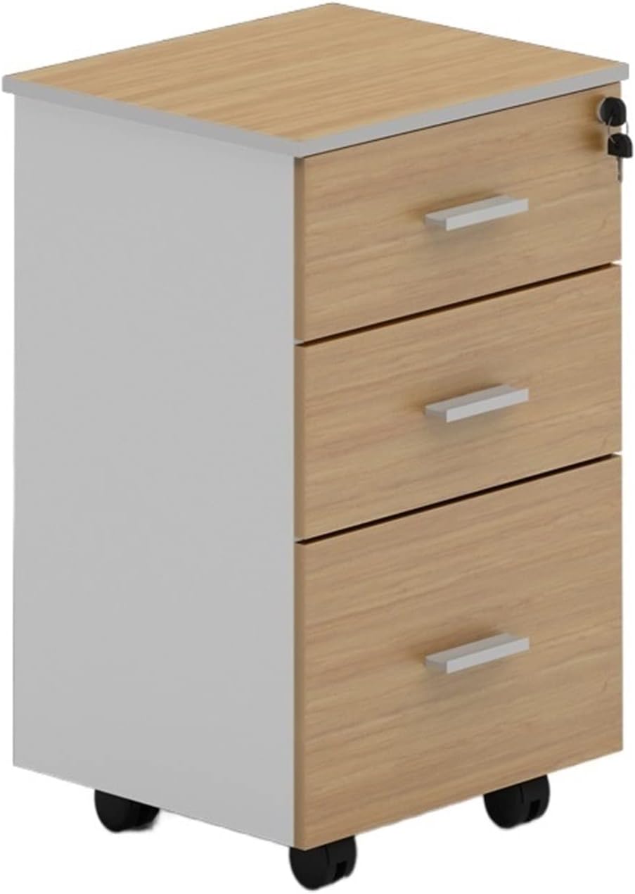 KIZQYN Rolling File with Lock 3 Drawer Vertical