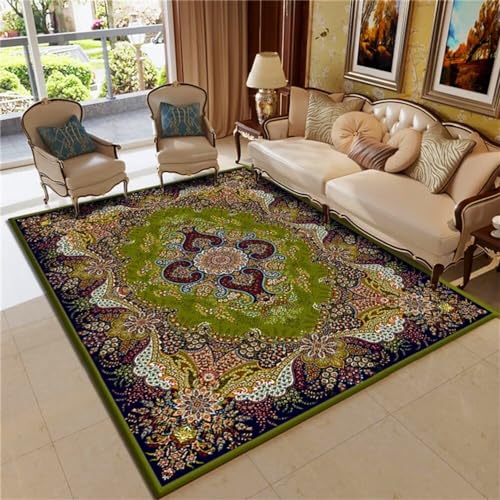 Tapis de jeu bébé vert classique rectangulaire moquette facile à laver