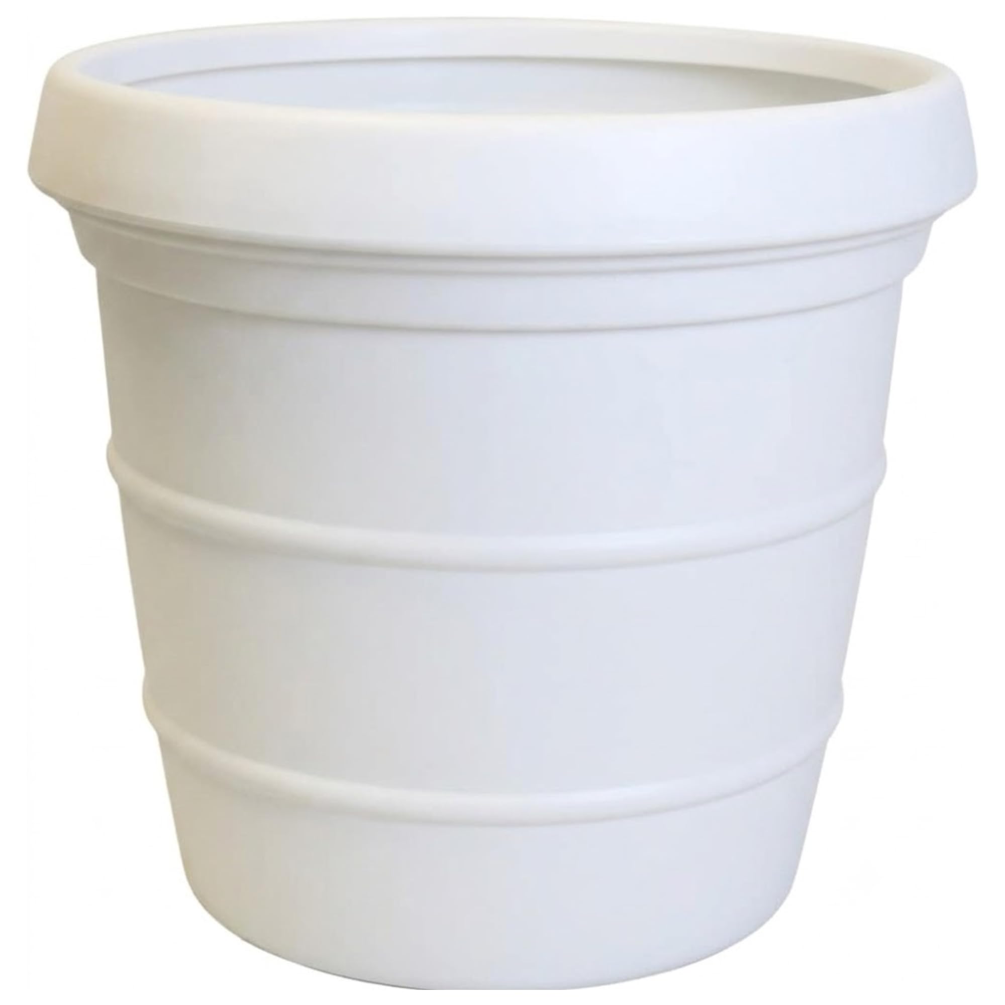 Macetas clásicas moldeadas por rotación de 66 cm para exteriores de alta resistencia (blanco) | Maceta grande de plástico de 140 L | Resistente a las heladas y a los rayos UV | Maceta