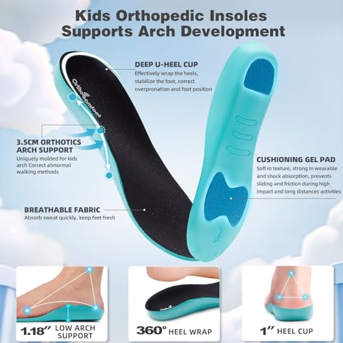 Boys Girls Kids Orthopedic Tennis Shoes: Wide Toe Box Comfortable Casual Plantar Fasciitis Arch Support Athletic Running Sneakers, Orthotic School Sports Walking Shoes for Foot and Pain Relief3