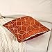 Aeckself Orange Gold Throw Pillow Cover 18 x 18 Inch, Luxury Velvet Embroidery Geometric Plaid Stripes Pillow Cover Modern Square Pillowcase for Couch Living Room Bedroom