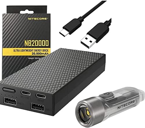 Nitecore Traveling Companion NB20000 Multi Ports USB Power Bank 20,000mAh w/Eco-Sensa VC4 4-Slot Digital Charger