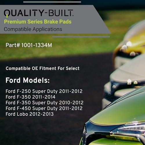 Image of QUALITY-BUILT Rear Semi-Metallic Brake Pads, Premium 1001-1334M, Compatible with 2010-2014 Ford (F-250 Super Duty,F-350,F-350 Super Duty,F-450 Super Duty,Lobo)