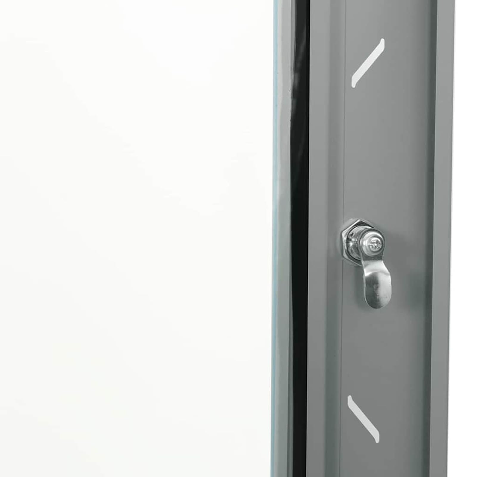 Armadietto di rete da parete con frontale in vetro, in acciaio, grigio, 53 x 60 x 45 cm, per ufficio, sala server e home office