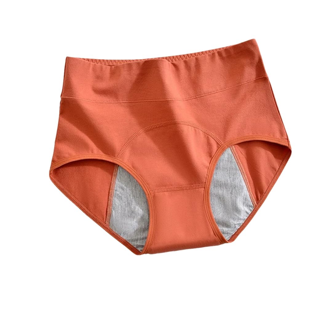 Bragas de algodón para menstruación, ropa interior de cintura alta para mujer