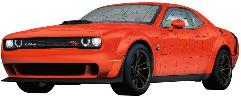 Ravensburger - Dodge Challenger Red 3D Puzzle | 3D Puzzle for Adults and Children from 10 Years | 163 Pieces Adult Building Modeling | Child Gift 10 Years and Over