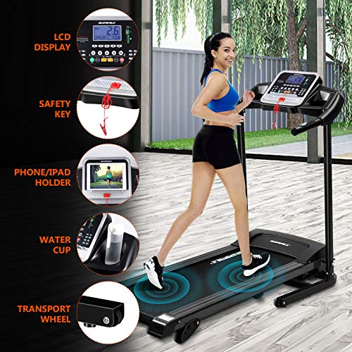 ABOOFAN Esteira dobrável BESPORTBLE 2.0HP esteira elétrica de 15,7 