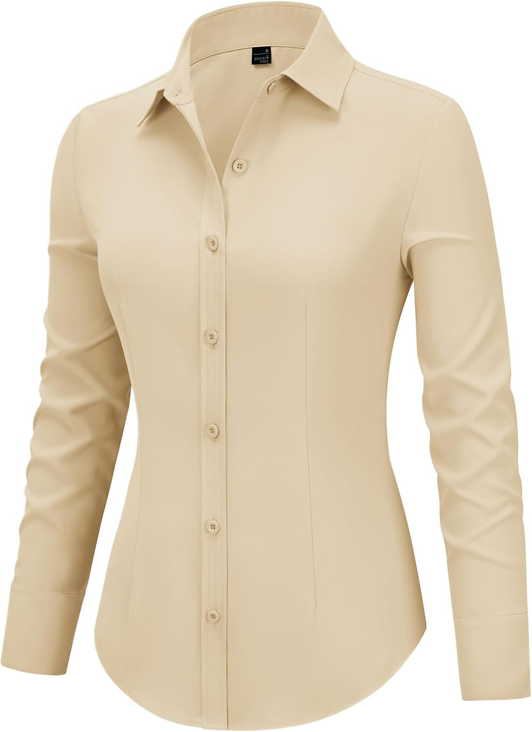 Mutitop Button Down Shirts for Women Long Sleeve Dress Shirts Wrinkle Free Collared Work Office Solid Blouses Corset Tops - Image 4