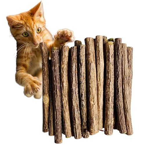 ME GUSTA PET Cat Toys Silvervine Sticks for Cats | Matatabi Chew Stick | Toy Catnip Sticks Organic Chew Toys | Wooden Kitten Teething | Silvervine (Pack of 30)
