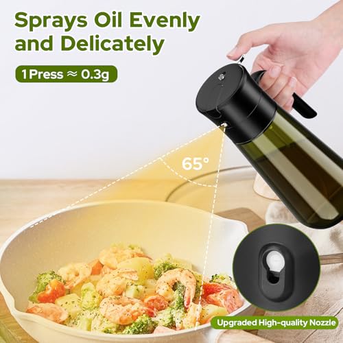 Dispenser E Spruzzino Olio 2-In-1 Con Pennello, Oliera Spray In Vetro Oscurato Da 580ml Per Conservare La Freschezza – Ideale Per Condimenti, Cottura Al Forno E Grigliate - immagine 5