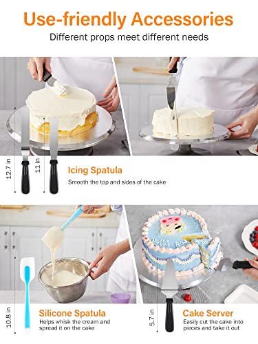 Kootek 177 Pcs Cake Decorating Kits Supplies - Aluminium Alloy Revolving Cake Turntable, Numbered Cake Decorating Tips And Frosting Tools For Baking Cupcake Cookie Muffin Kitchen Utensils #TOP4