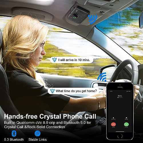 1Mii Bluetooth 5.3 Car Speaker, Handsfree Bluetooth Speakerphone For Cell Phone, Motion Auto On, Support Voice Assistant For Android And Ios, Bluetooth 5.3 Car Kit With Visor Clip thumb #4
