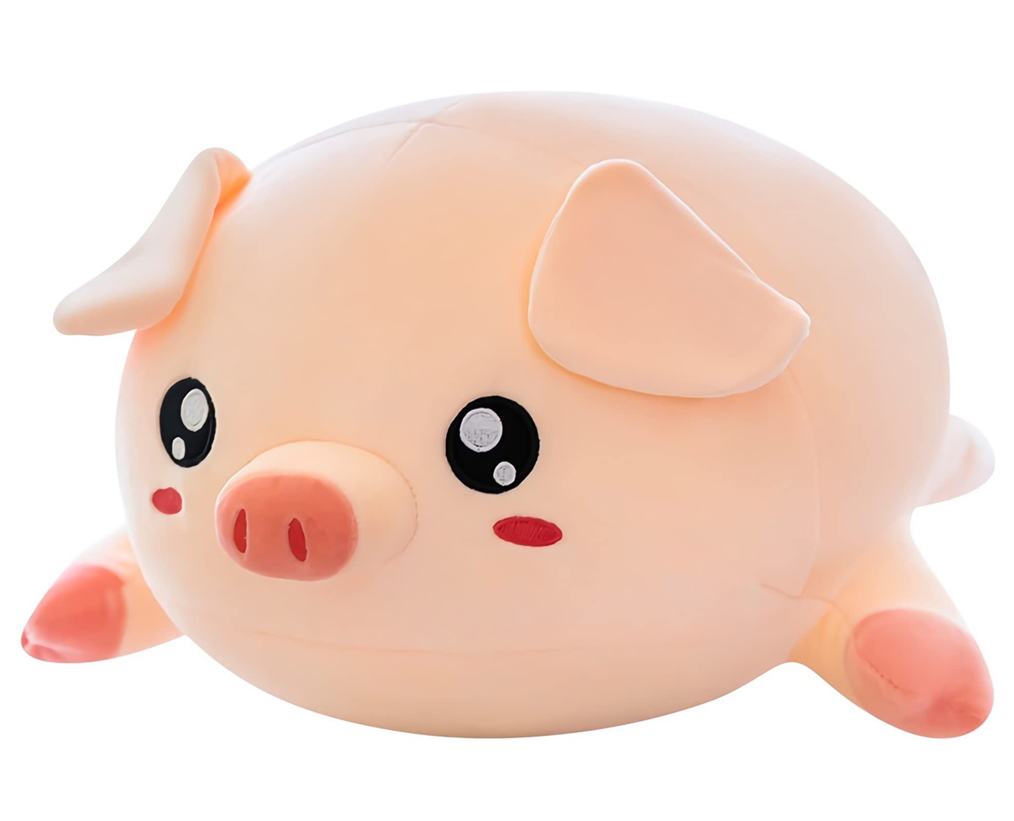 CHDGIOHA Cute Kawaii Pig Plush Pillows Stuffed Animal Hugging Pillow, Fat Soft Stuffed Cuddle Plush Toys for Bedding, Kids Birthday, Valentine, Christmas (Big Eyes,15.7in)