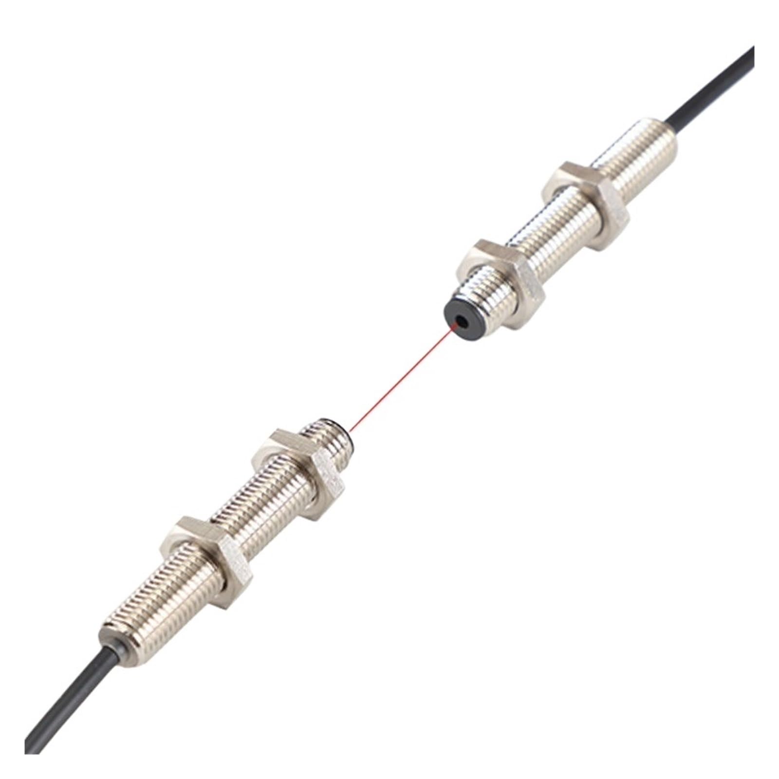 XDDQWSWA 1PCS M12 photoelectric switch micro-infrared through-beam sensor detection distance up to 50m proximity switch sensor(M12 NPN NC 50m)