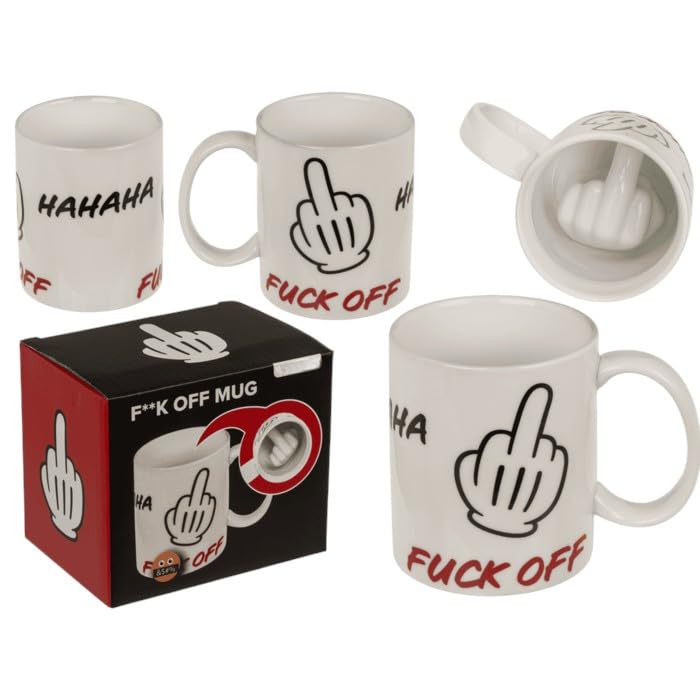 BLUECHOLON Tasse en céramique Fuck Off 250 ml avec boîte cadeau 8 x 10 cm