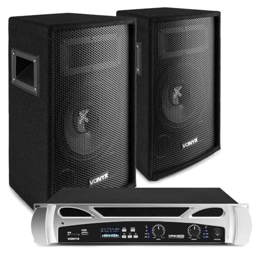 Enceinte Bluetooth Portable VONYX VPS152A 1000W - Avec LEDs, Micro, Pieds | Idéale Fête Karaoké