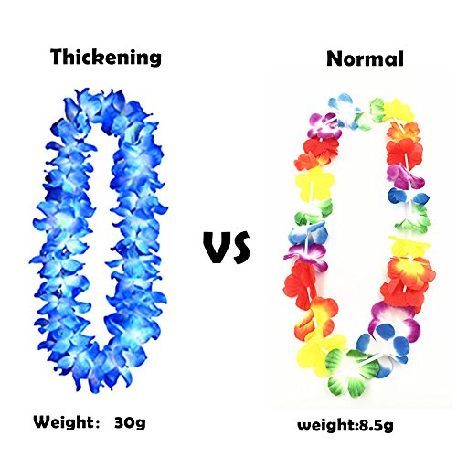 Hawaiian Hula Leis Dance Garland Artificial Flowers Neck Loop For Luau Party Costumes (Blue) #TOP2