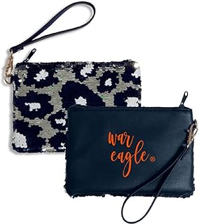 Auburn Tigers 2 sided Vegan Leather - Sequin Claire Clutch Wristlet by Desden
