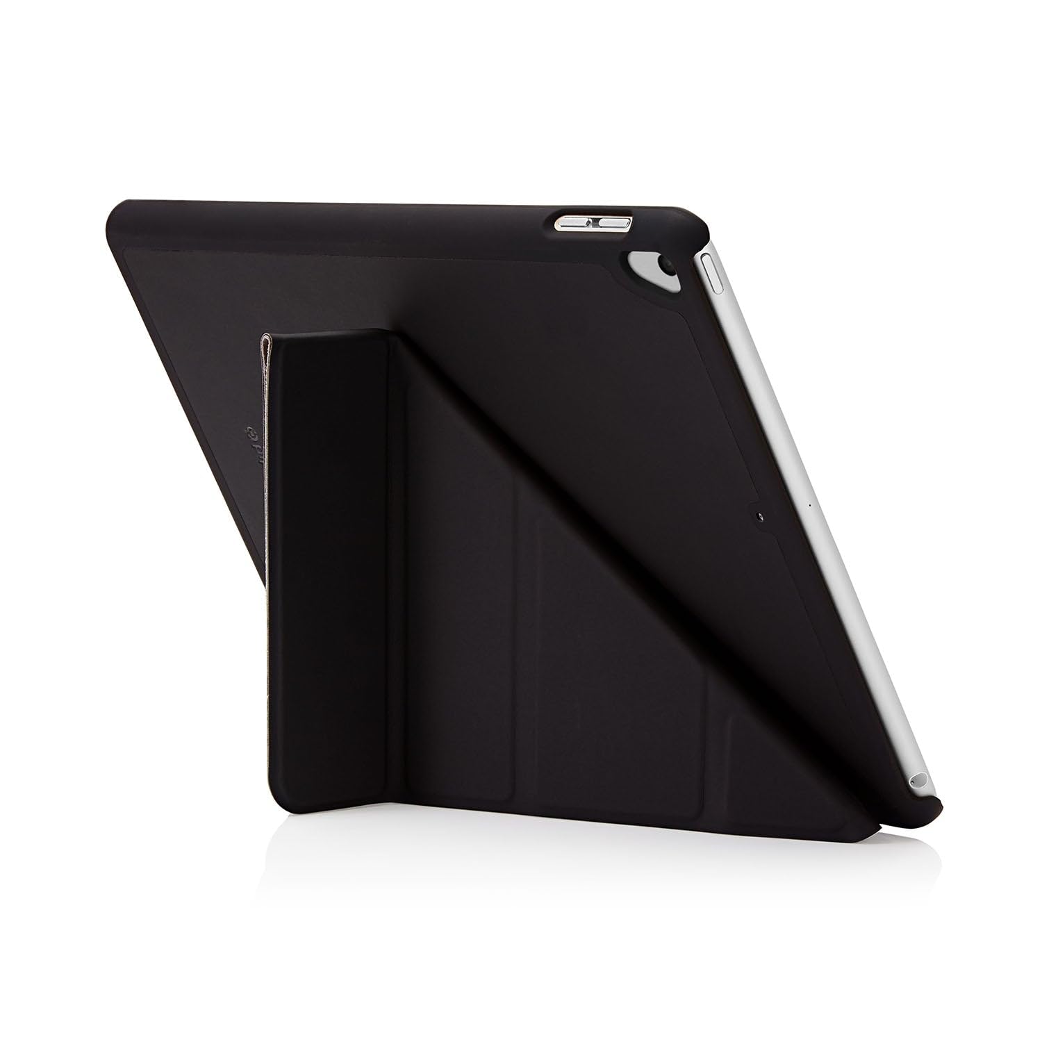 PipettoOrigami iPad Case 9.7" (2017/2018) 6th generation & Air 1 with 5 in 1 stand & auto sleep / wake function Black
