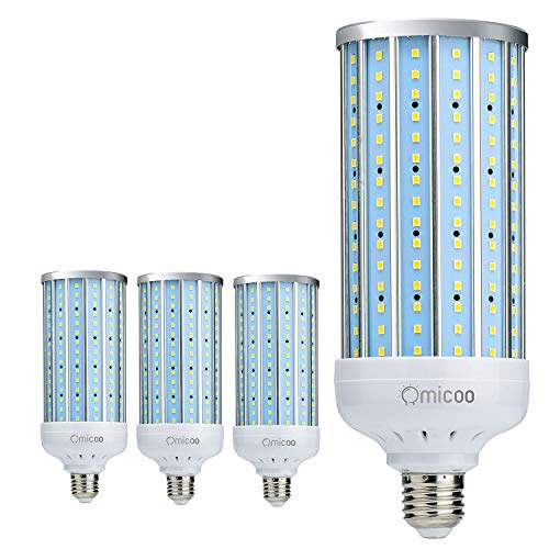 Omicoo 400W Equivalent LED Corn Bulb 4000 Lumen 6500K,190 LED Beads Super Bright Daylight 4000 high Lumen led Bulb White E26/A19 Base,4 Pack