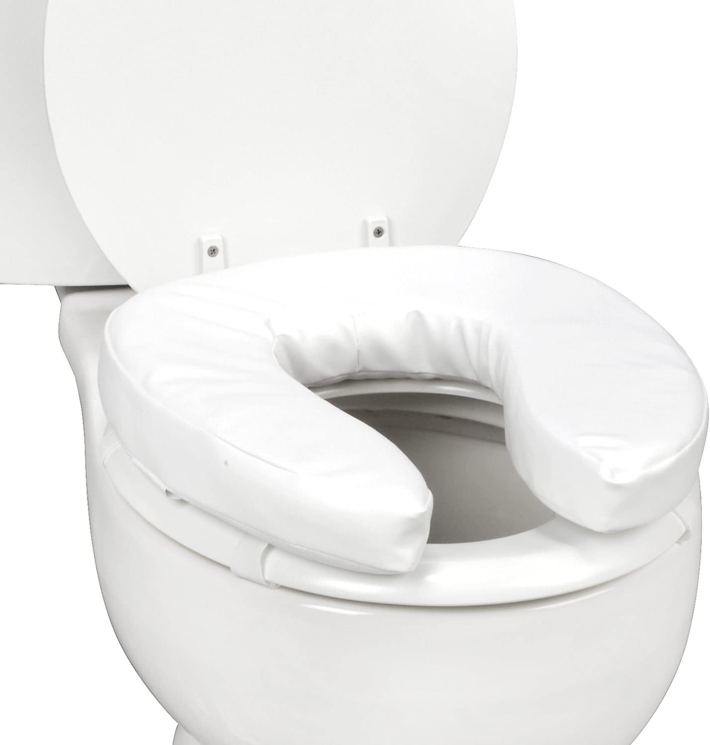 DMI Raised Toilet Seat, FSA HSA Eligible Seat Cushion and Cover to Add Extra Padding While Relieving Pressure, 2 Inch Pad, White