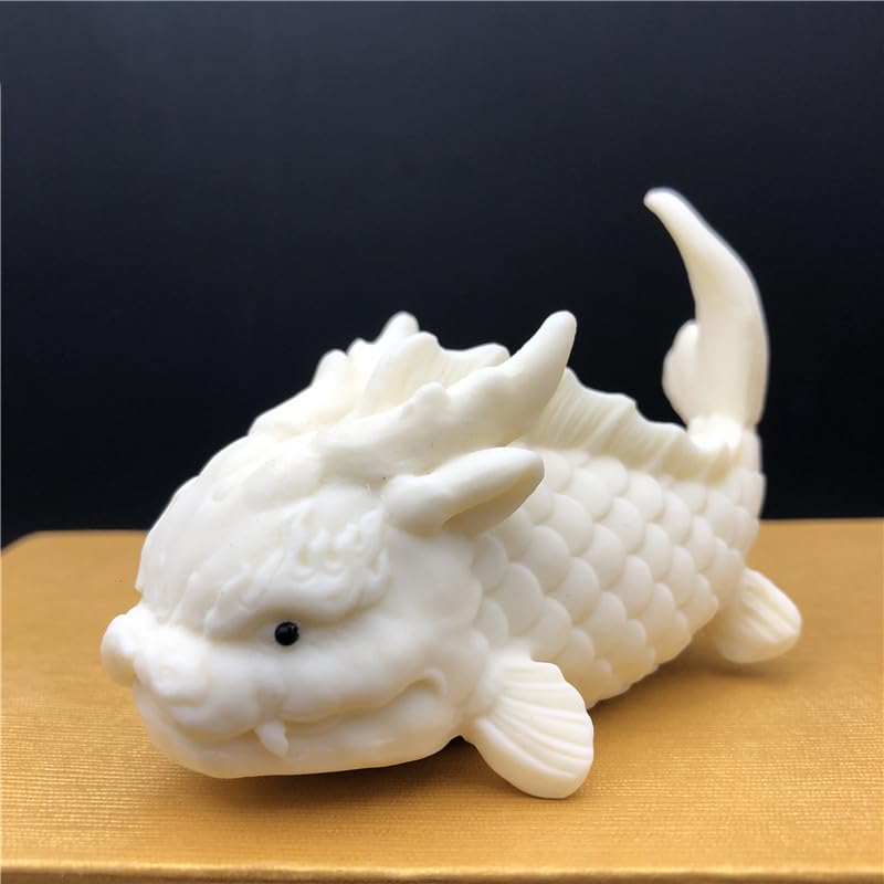 Estatua Cerámica Decorativa de Pescado Dragón Artesanal miniatura 2