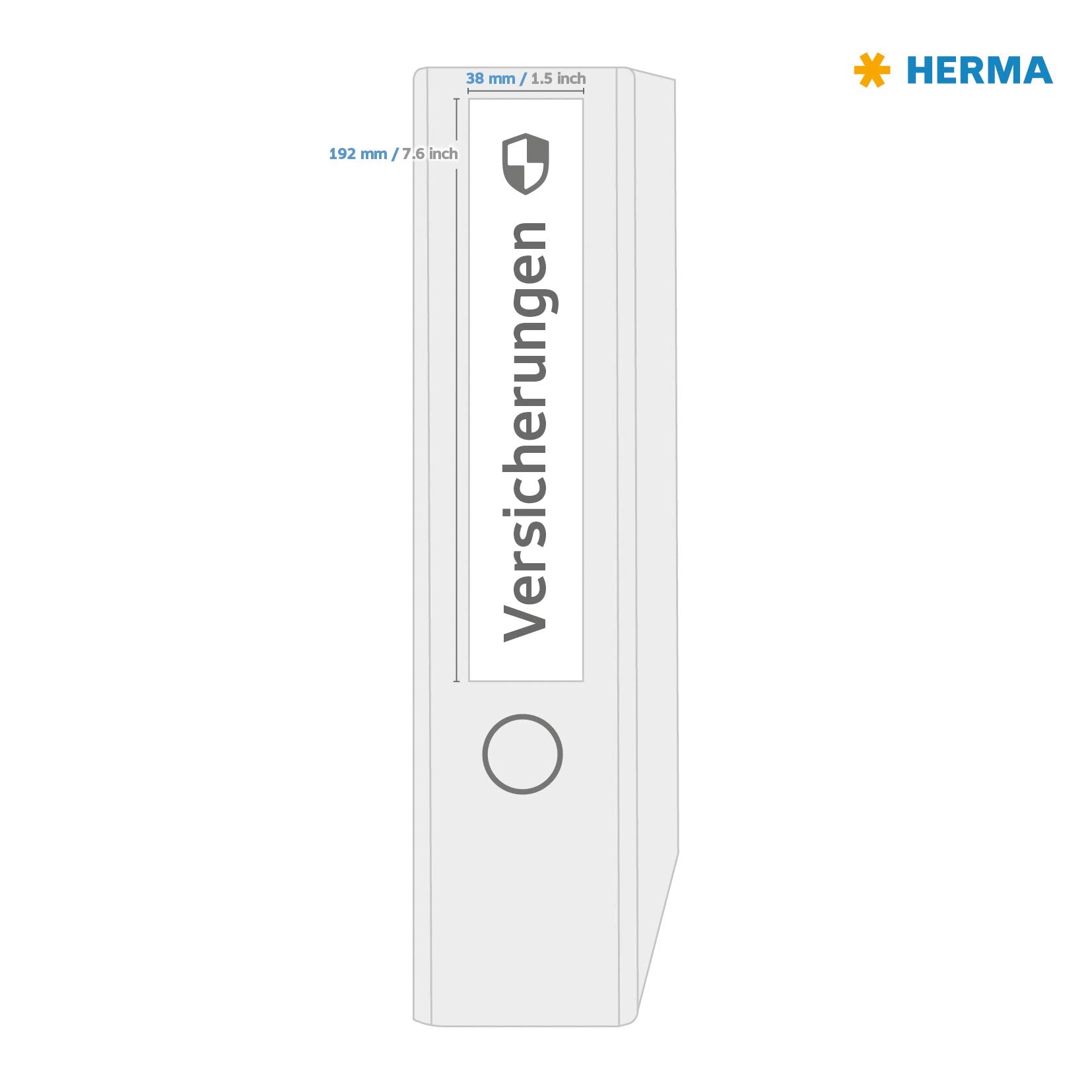HERMA 10745 Recycling Ordnerrücken Etiketten kurz schmal, 640 Blatt, 192 x 38 mm, 7 pro A4 Bogen, 4480 Stück, selbstklebend, bedruckbar, blickdicht, Ordneretiketten Rückenschilder Aufkleber natur-weiß