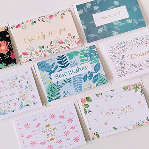 Set di 8 biglietti di auguri con fiori, ecologici