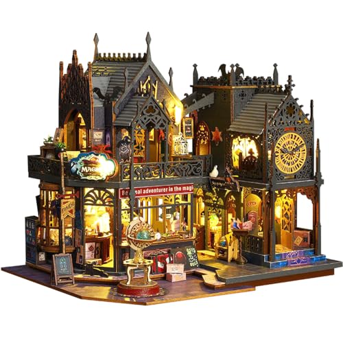 Kit miniature fait à la main moin Moin château magique de chat noir et hôtel de poupée