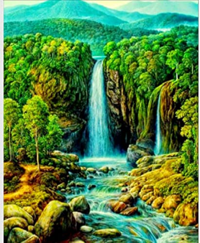 Peinture au diamant 5D cascade pour décorer votre salon en mosaïque cristal