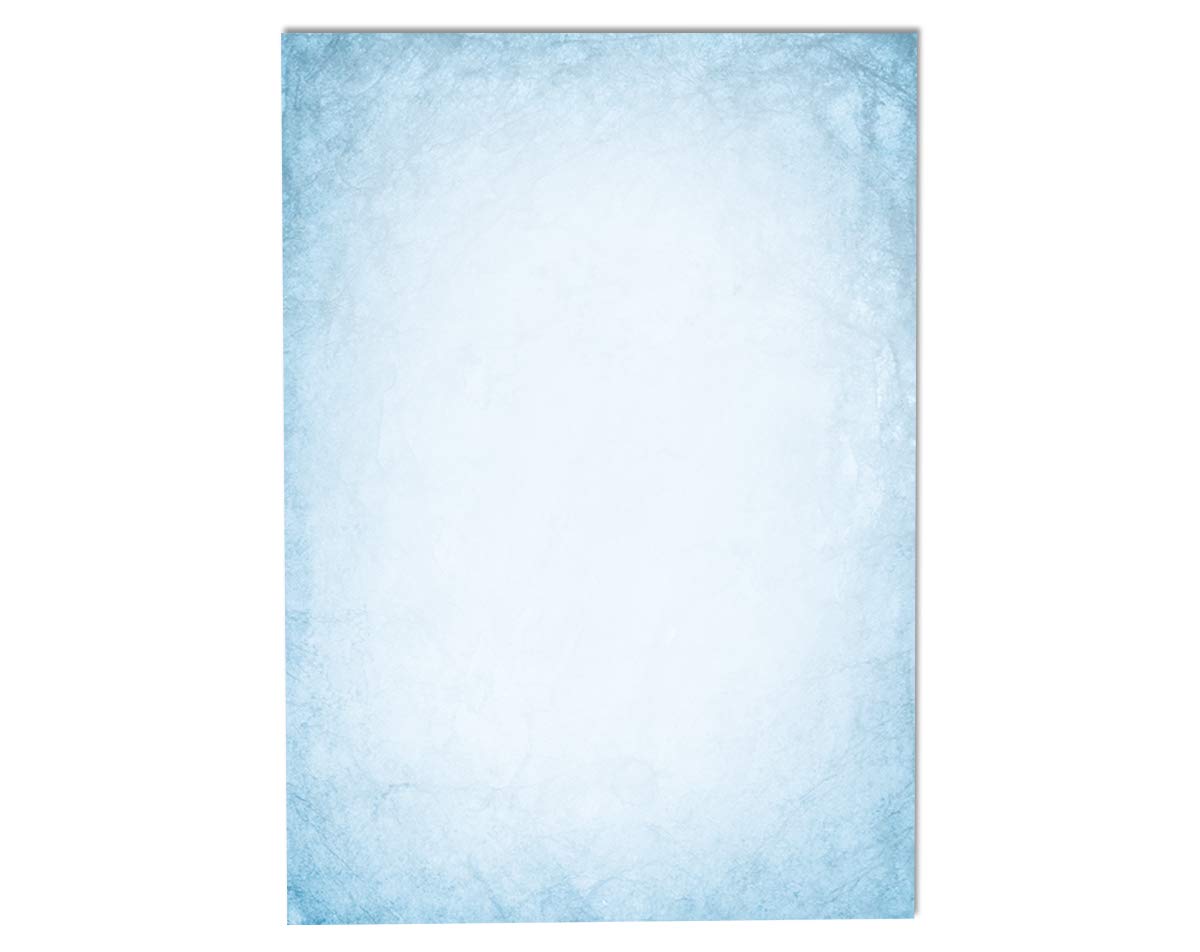 Briefpapier mit Umschlag Briefpapier-Set Vintage blau Motivpapier für Einladungen Hochzeit Urkunden (250 Blätter + 250 Umschläge)