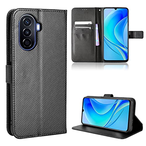 Housse pour Huawei nova Y70 König Design finition noire élégante et fente pour carte fine