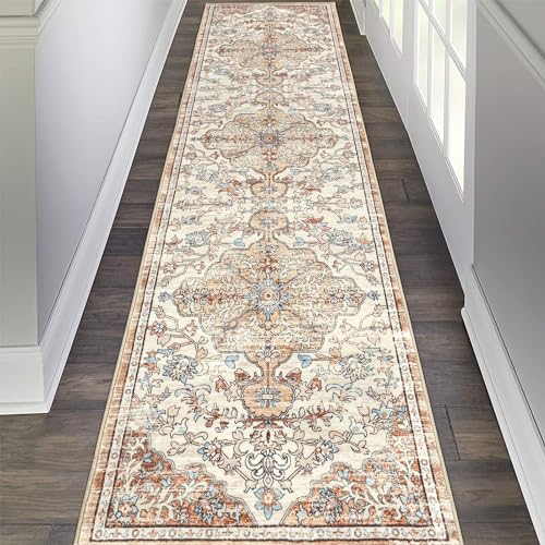 Pauwer Boho Hallway Runner Rug 2x8 Washable Entryway Area Rugs Non Slip Farmhouse Vintage Floor Mat Carpet Runner for Hallways Laundry Room Kitchen Bathroom Bedroom