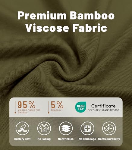 Image of NACHILA Nightgowns for Women-Viscose Made from Bamboo, V Neck Sleepshirts Short Sleeve Sleepwear Cool Nightshirt