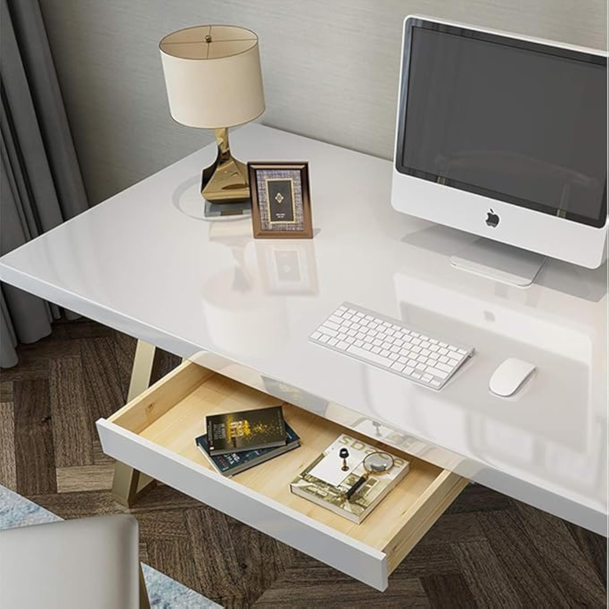 Glossy White Contact Paper for Countertops, Removable