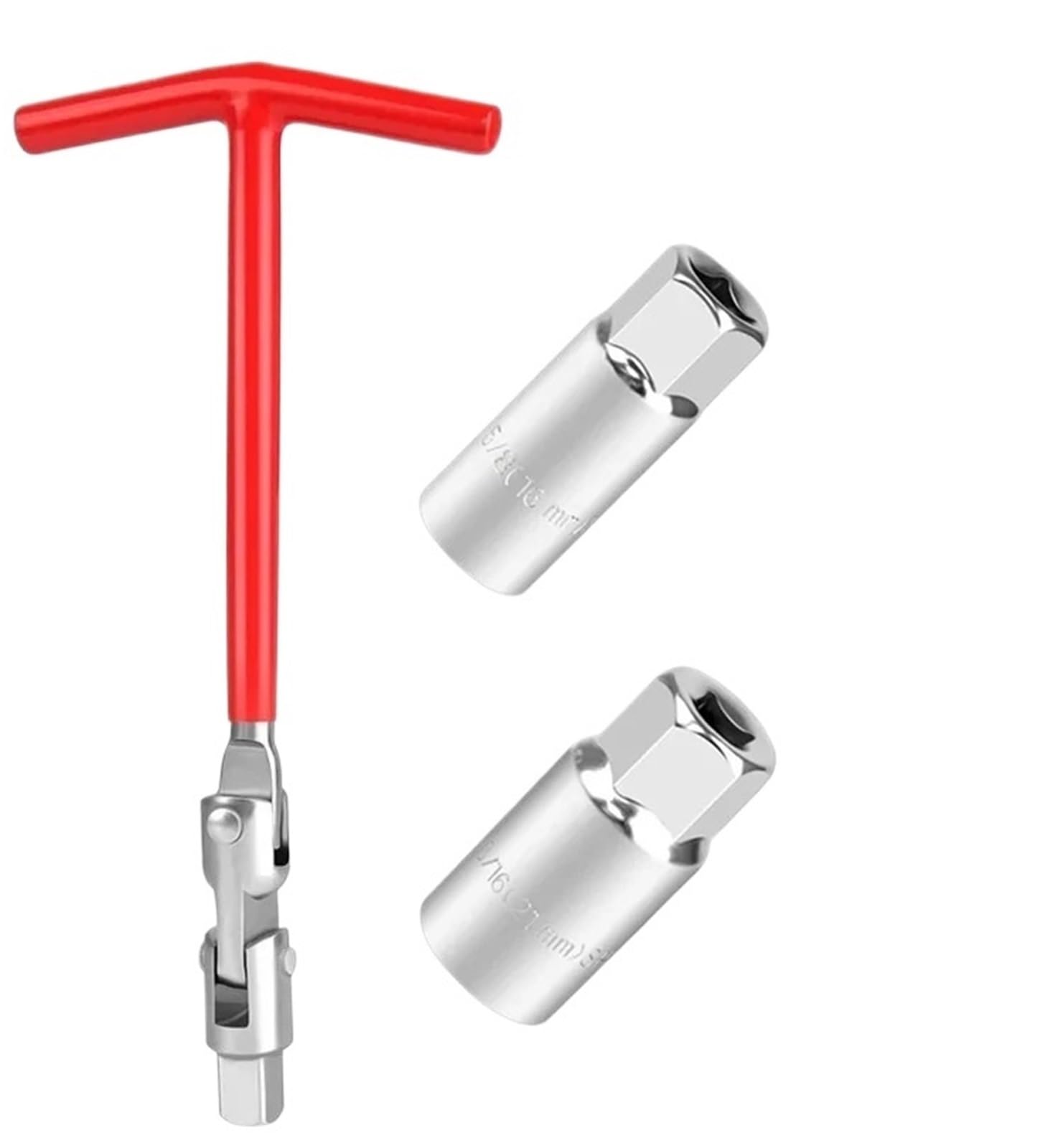 Llave De BujíA En T Kit de Herramientas reparación Motocicletas y Coches 3 en 1, Herramienta extracción bujías, Llave Tubo 16mm (5/8 ") 21mm (13/16"), con Mango T