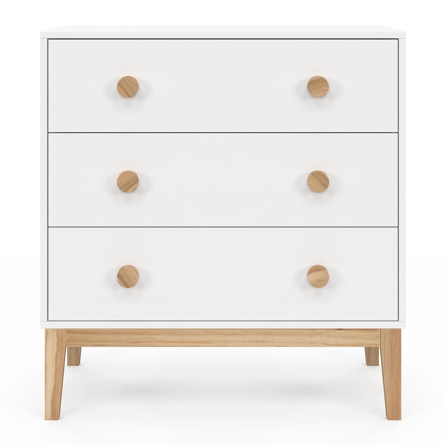 IDMarket - Commode 3 tiroirs Jacob 80 cm Enfant Blanc et Bois