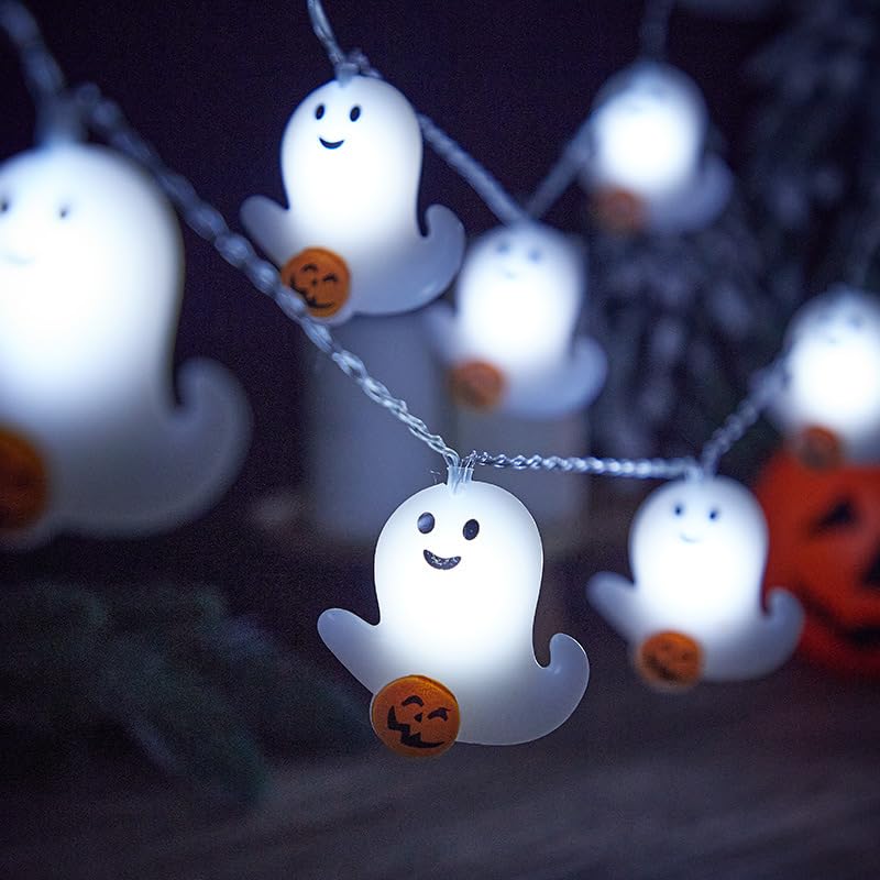 zhonghua Ghost String Lights, 6M 40LED Ghost Fairy Light Indoor Fairy String Lights Outdoor Battery (White)
