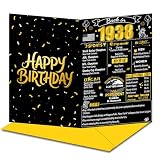 87th Birthday Card, Happy Birthday Decorations for Those Born in 1938, Best Birthday Gifts for Women Men, Grandpa Grandma, Unique Creative Gift for Mother Dad