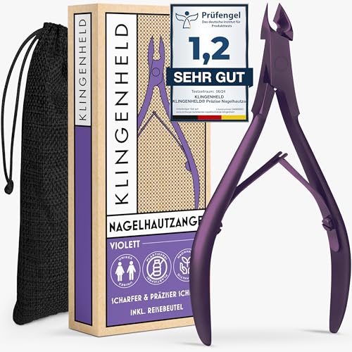 KLINGENHELD® Präzise Nagelhautzange - Sehr leichtgängig & extra scharf - inkl. Reisebeutel aus Baumâ€¦ – Miniatur