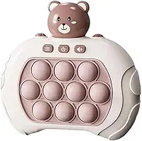 Pop It Eletrônico Fidget Brinquedo Interativo Jogo da Memória De Apertar Anti Stress Luzes Vermelha Moderno Urso Marrom LCS Eletrônicos