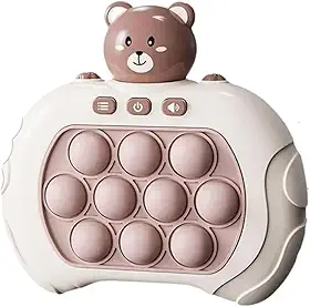 Pop It Eletrônico Fidget Brinquedo Interativo Jogo da Memória De Apertar Anti Stress Luzes Vermelha Moderno Urso Marrom LCS Eletrônicos