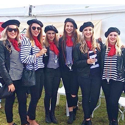 Image of Frenchman Beret Women Men, Mustache Halloween Mime Costume Accessory Beanie Caps Classic Wool Winter French Hat Free Size