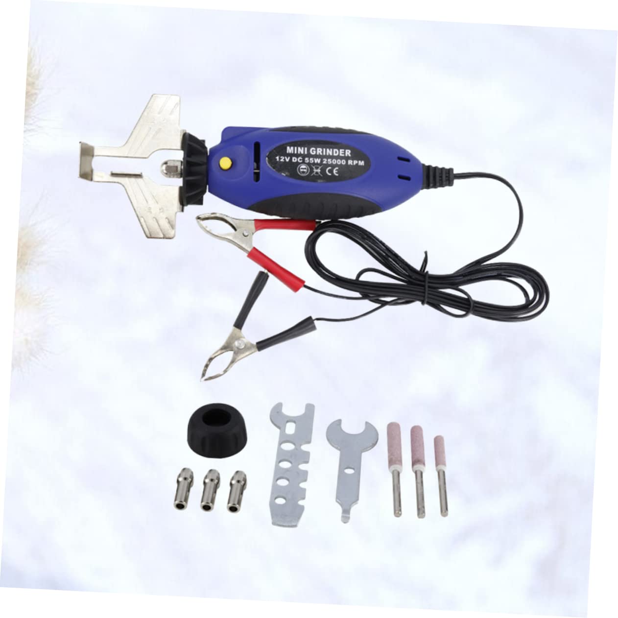 BESPORTBLE 12v Affilatrice Motosega Elettrica Con Design Maneggevole e Pietra Abrasiva Utensile Per Affilare Mano Blu